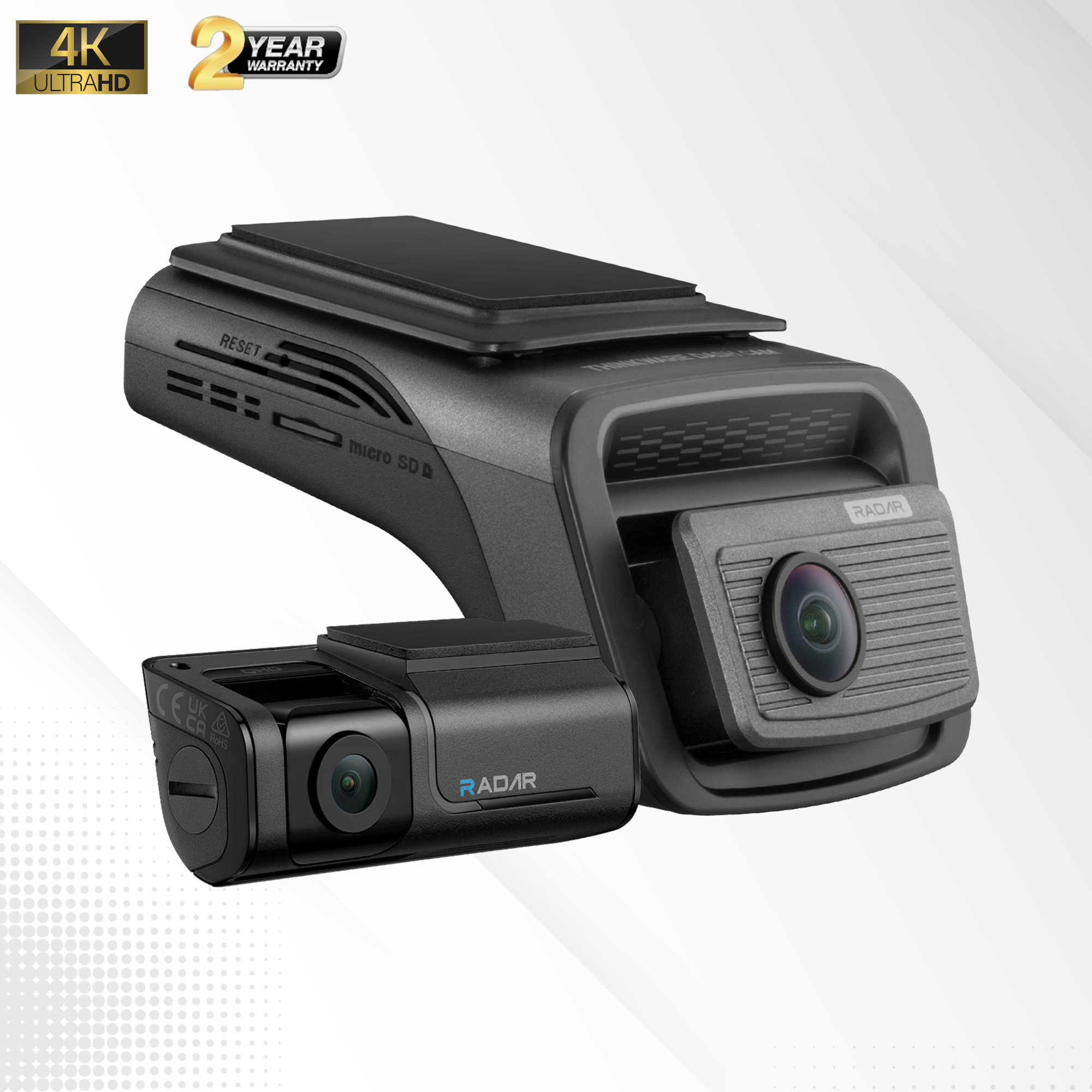 กล้องติดรถยนต์ Thinkware U3000 pro กล้องหน้า4K /กล้องหลัง 2K มีRadar ผลิตในเกาหลี ฟรีติดตั้ง ประกัน 2ปี