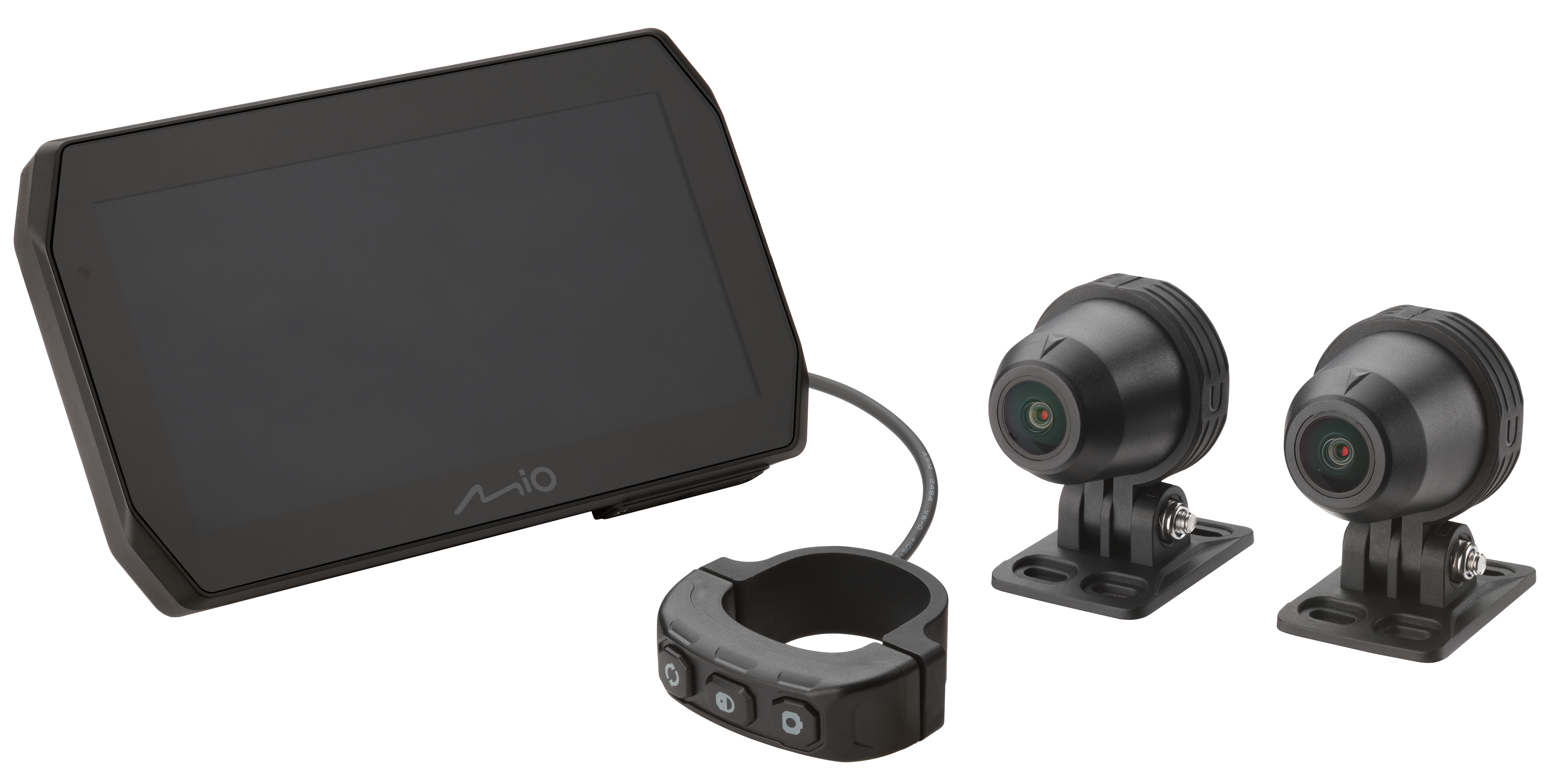 Mio MiVue™ MK50 จออัจฉริยะและกล้องติดมอเตอร์ไซค์หน้า/หลัง2K มีGPS+Carplay เตือนกล้องตำรวจ ประกัน3ปี